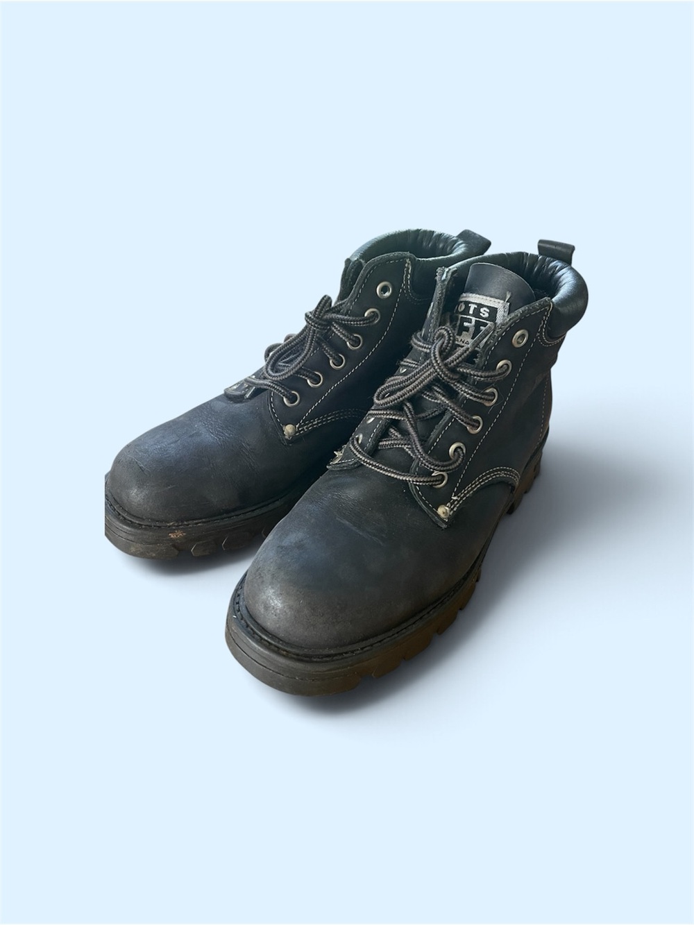 Roots leather Black TUFF Work Boots